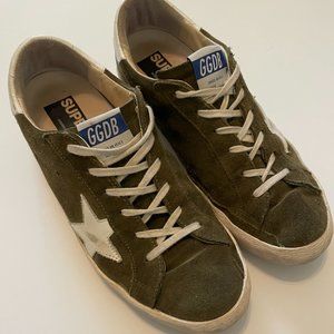 Golden Goose Superstar Olive Green with White Star